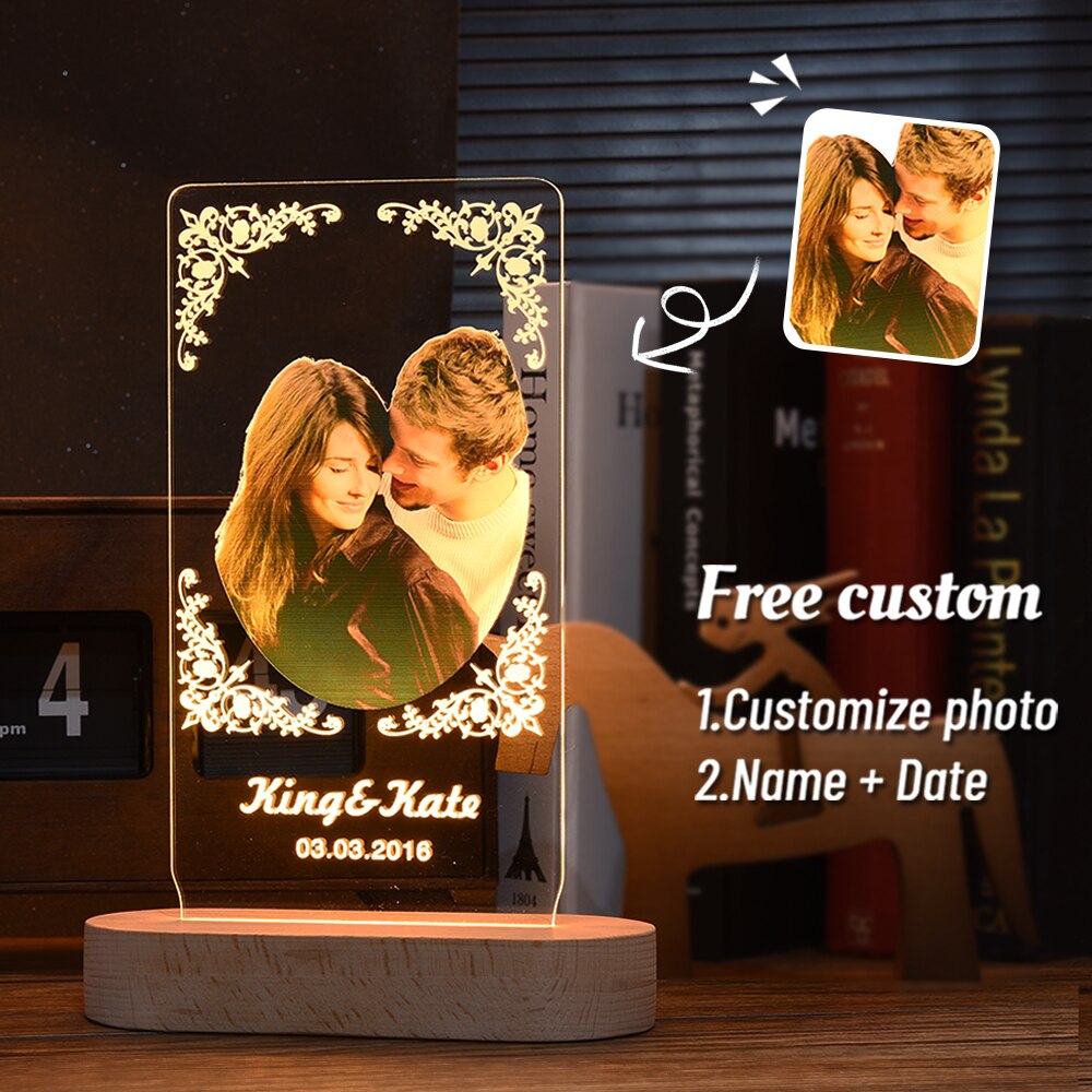 Personalized 3D photo lamp | Personalized illuminated photo gift